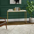 Hudson & Canal 44 in. Dalbec Rectangular Console Table, Gold & Faux Marble AT1666